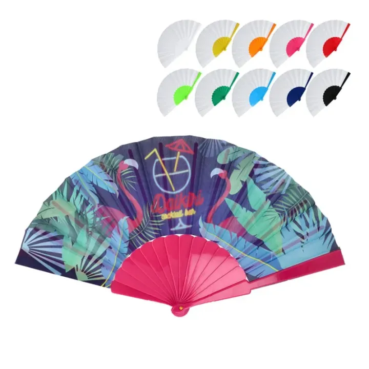 Made to order - Hand fan plastic  polyester all over print - LT90524 (gadzety reklamowe)
